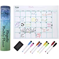 Planificador mensual magnético para nevera- calendario de pizarra blanca A3- organizador familiar perfecto con 8…